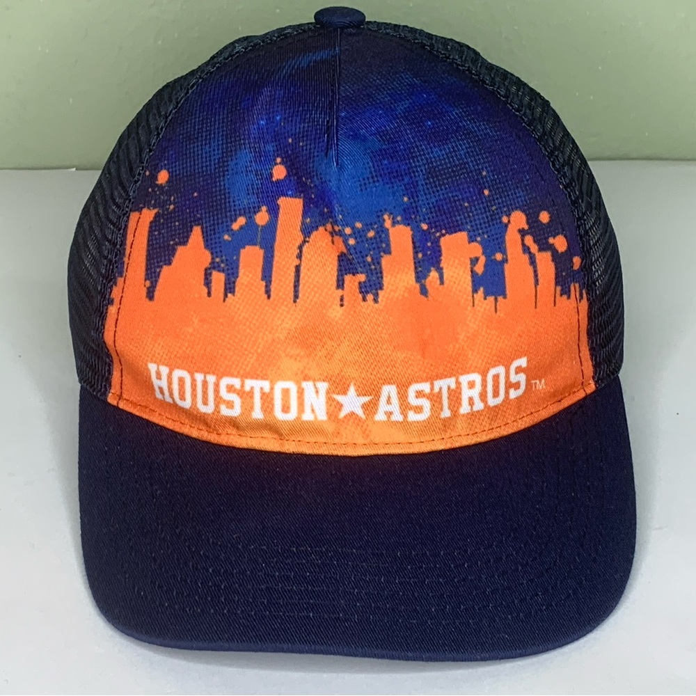 Houston Astros APC Smile Generation Adult OSFA Blue Orange MLB Mesh Trucker Cap - Picture 2 of 7